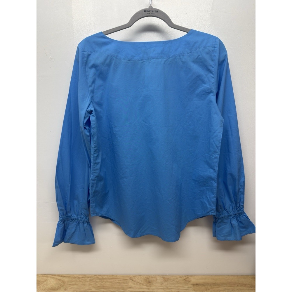 NEW Ann Taylor Sky Teal Blue Long Sleeve Blouse Shirt Top Small #48 - Picture 2 of 8